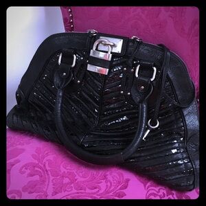 Chloe Black Quilted Patent Leather Satchel